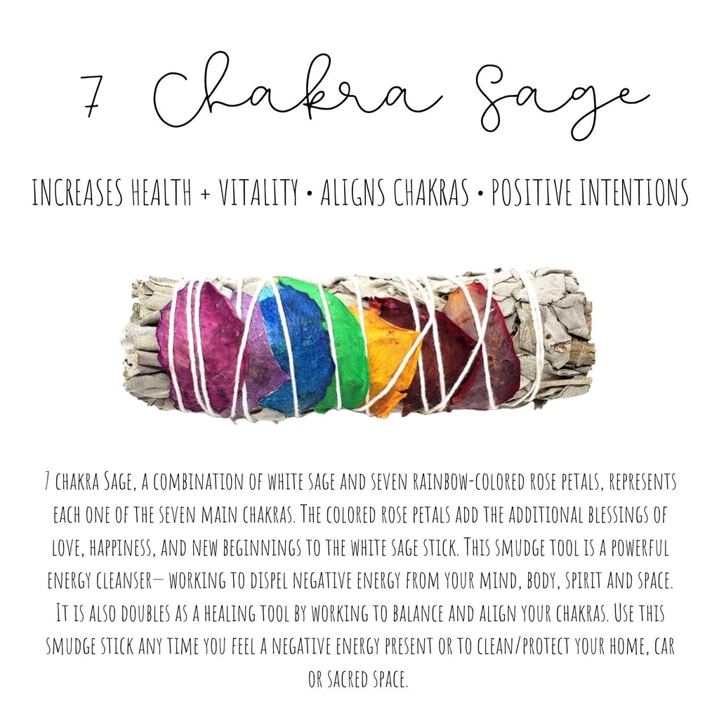 7 CHAKRA WHITE SAGE SMUDGE STICK