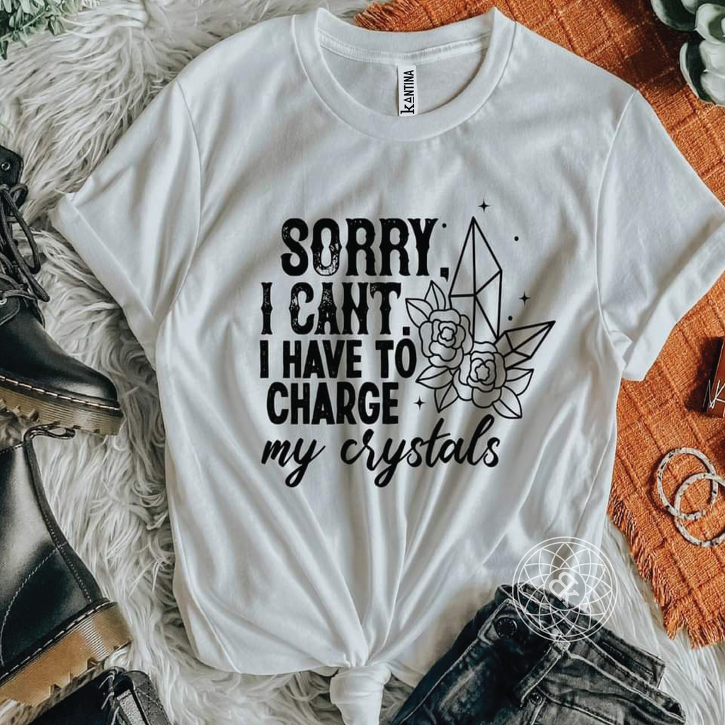 SORRY I CANT I HAVE TO CHARGE MY CRYSTALS T-SHIRT